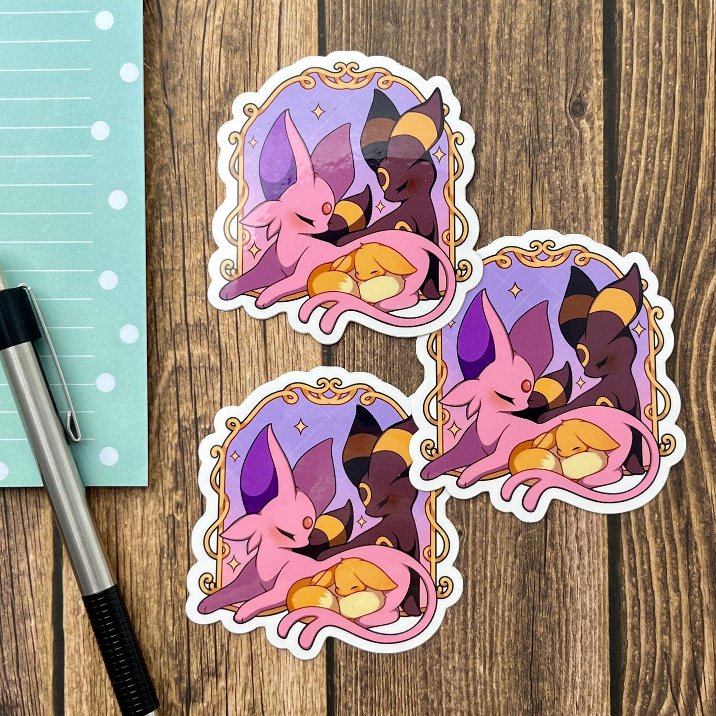 Espeon, Umbreon, & Eevee Family Vinyl Sticker