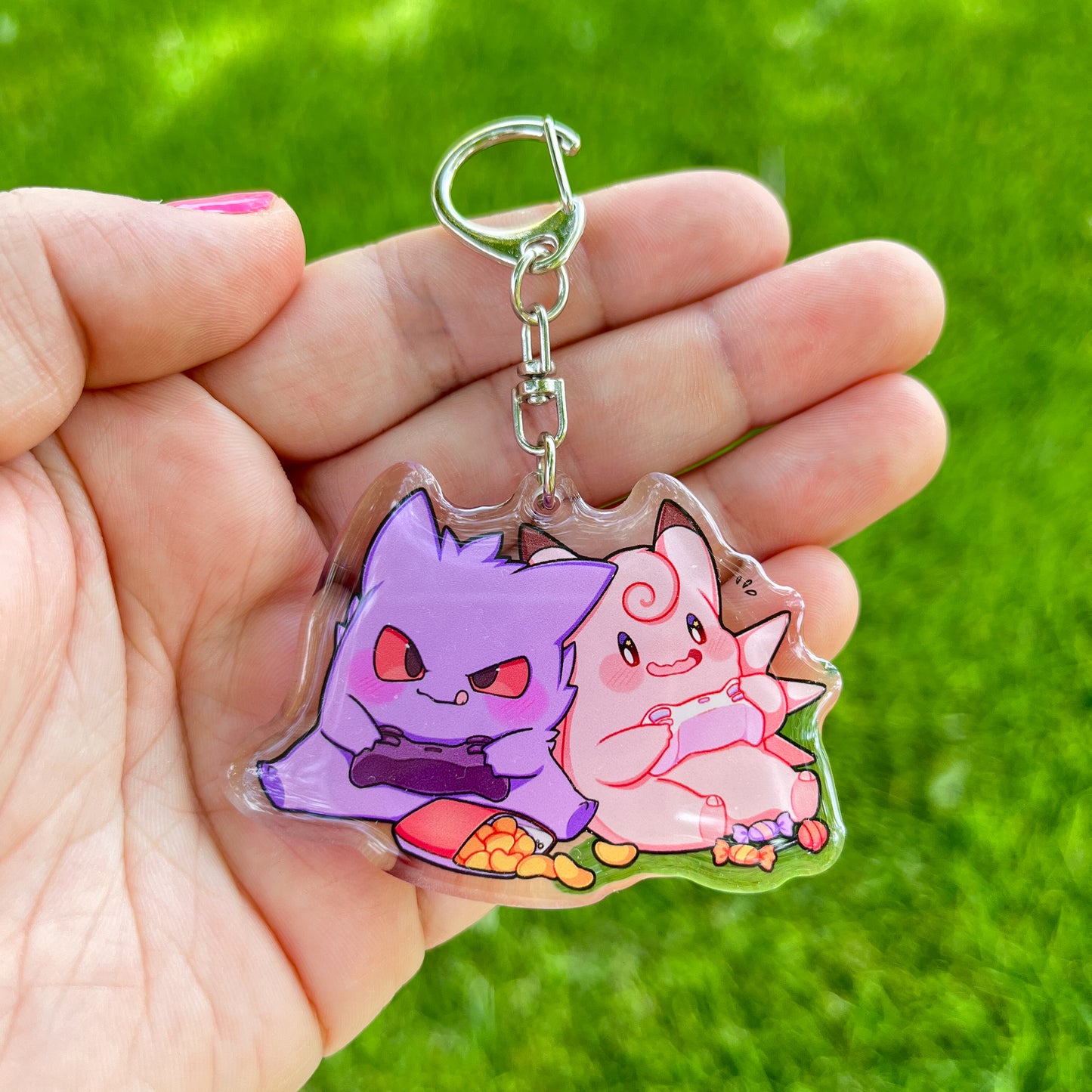 Clefable & Gengar Gamers Keychain