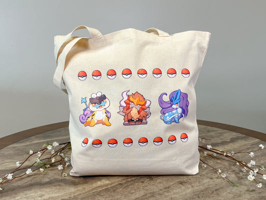 Raikou, Entei, & Suicune Tote Bag