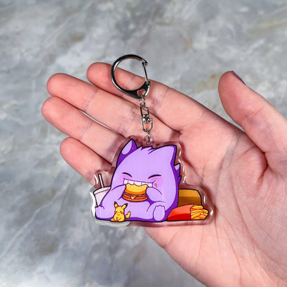 Gengar with Fast Food Keychain