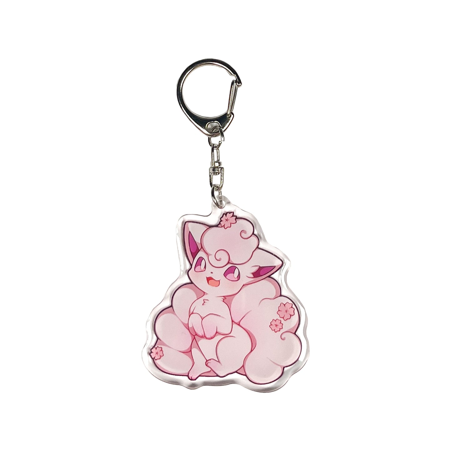 Alolan Vulpix with Cherry Blossoms Keychain