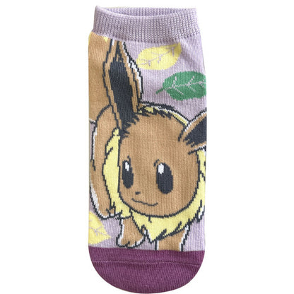 Eevee (Purple with Leaves) Ankle Socks