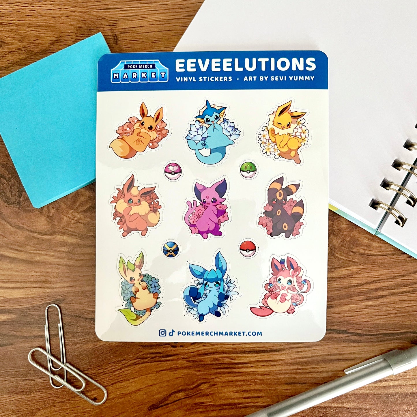 Eeveelutions Vinyl Sticker Sheet