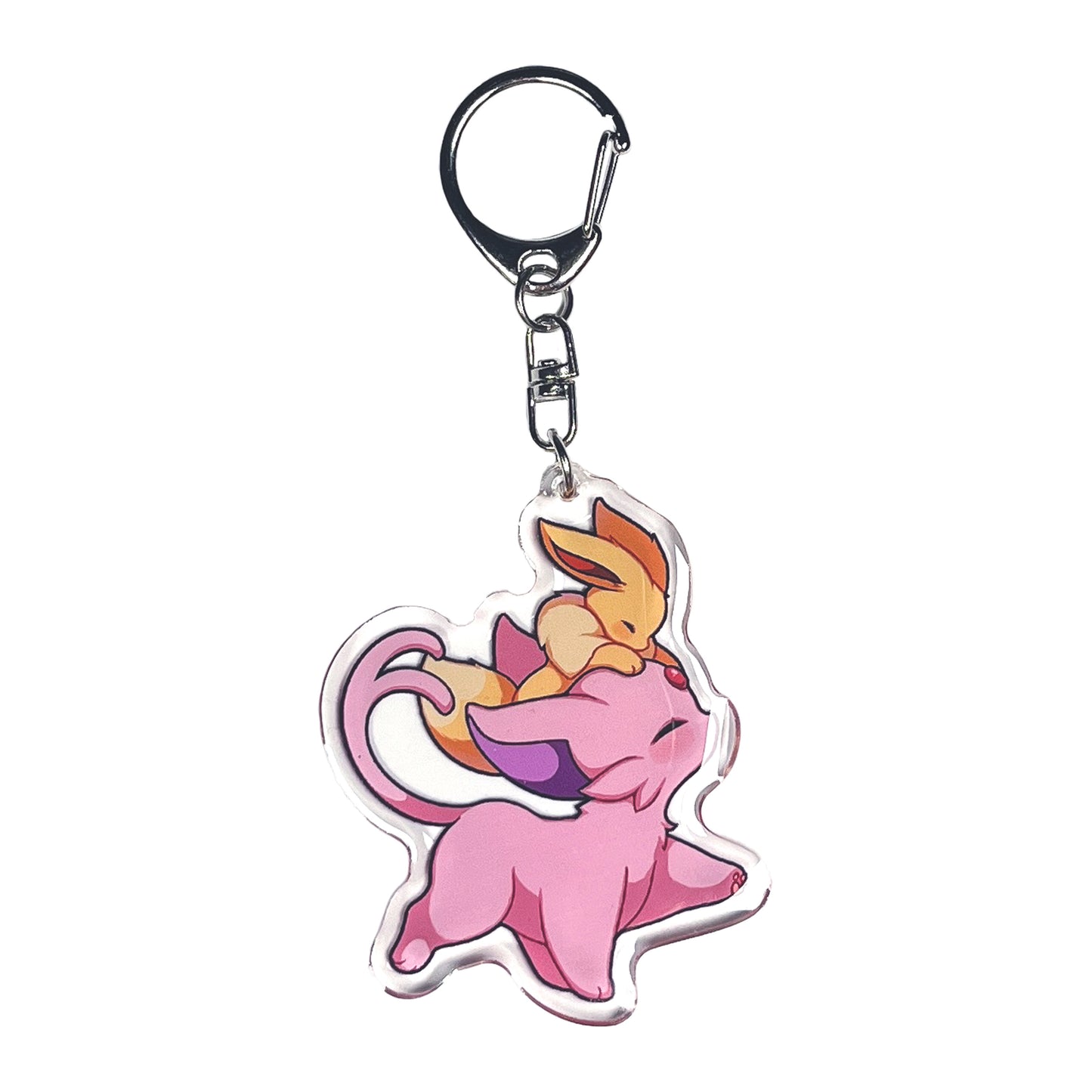 Espeon With Eevee Keychain