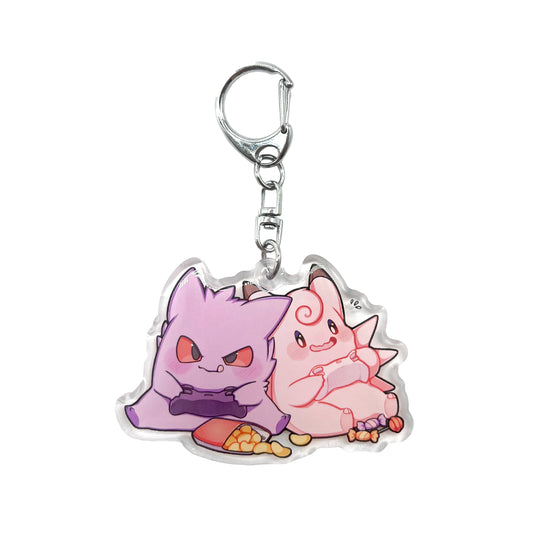 Clefable & Gengar Gamers Keychain