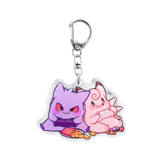 Clefable & Gengar Gamers Keychain