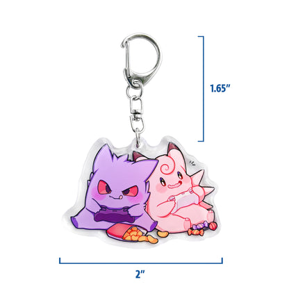 Clefable & Gengar Gamers Keychain