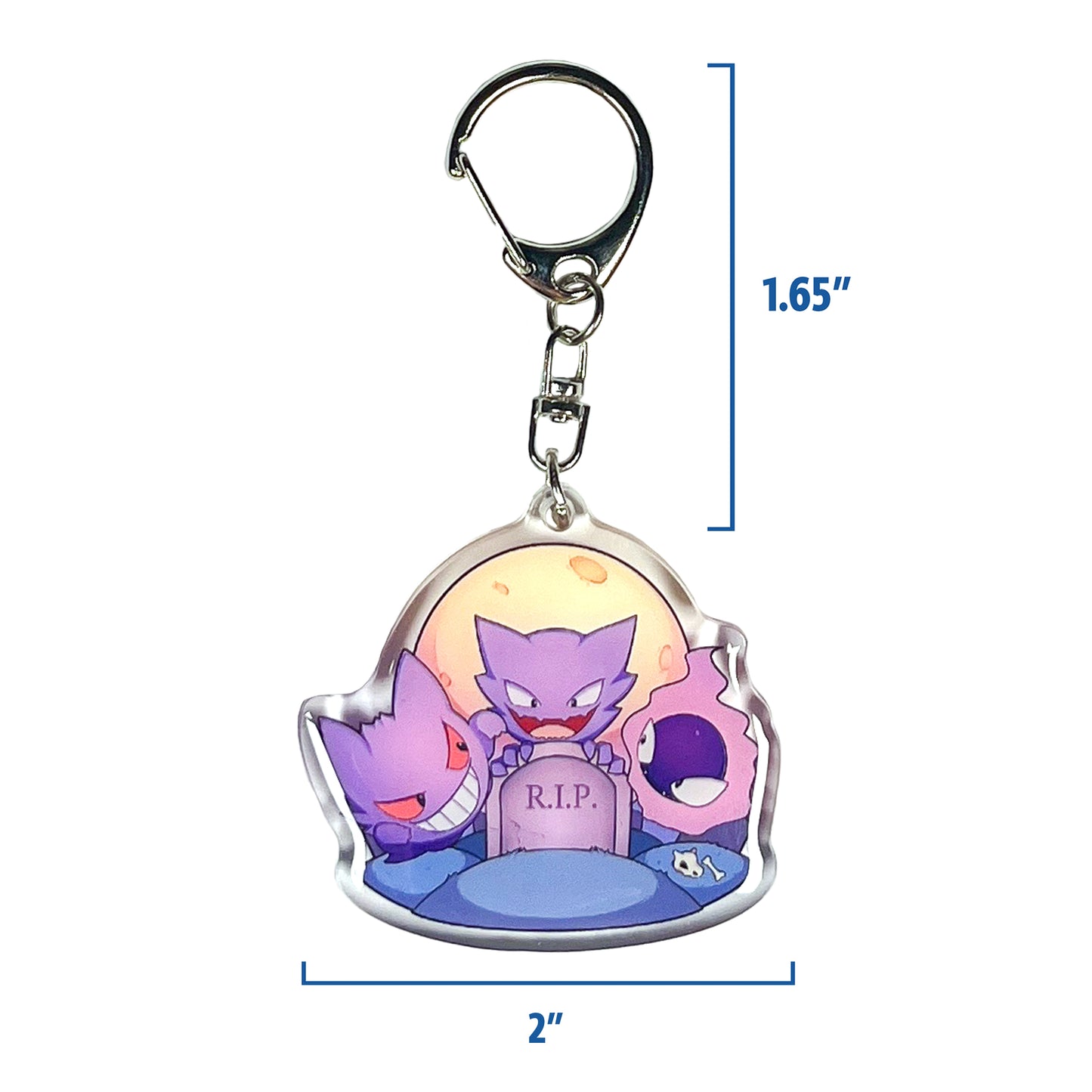 Gastly, Haunter, & Gengar Keychain