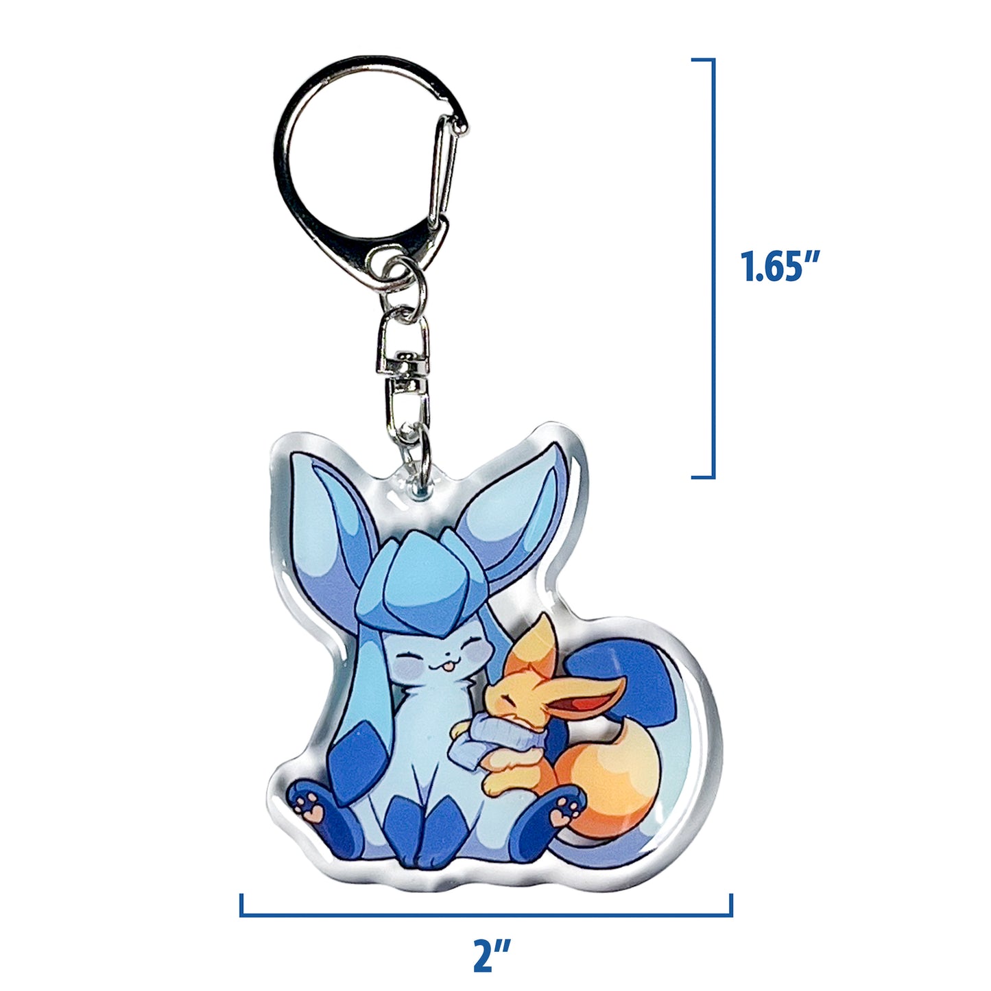 Glaceon With Eevee Keychain