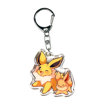 Jolteon With Eevee Keychain