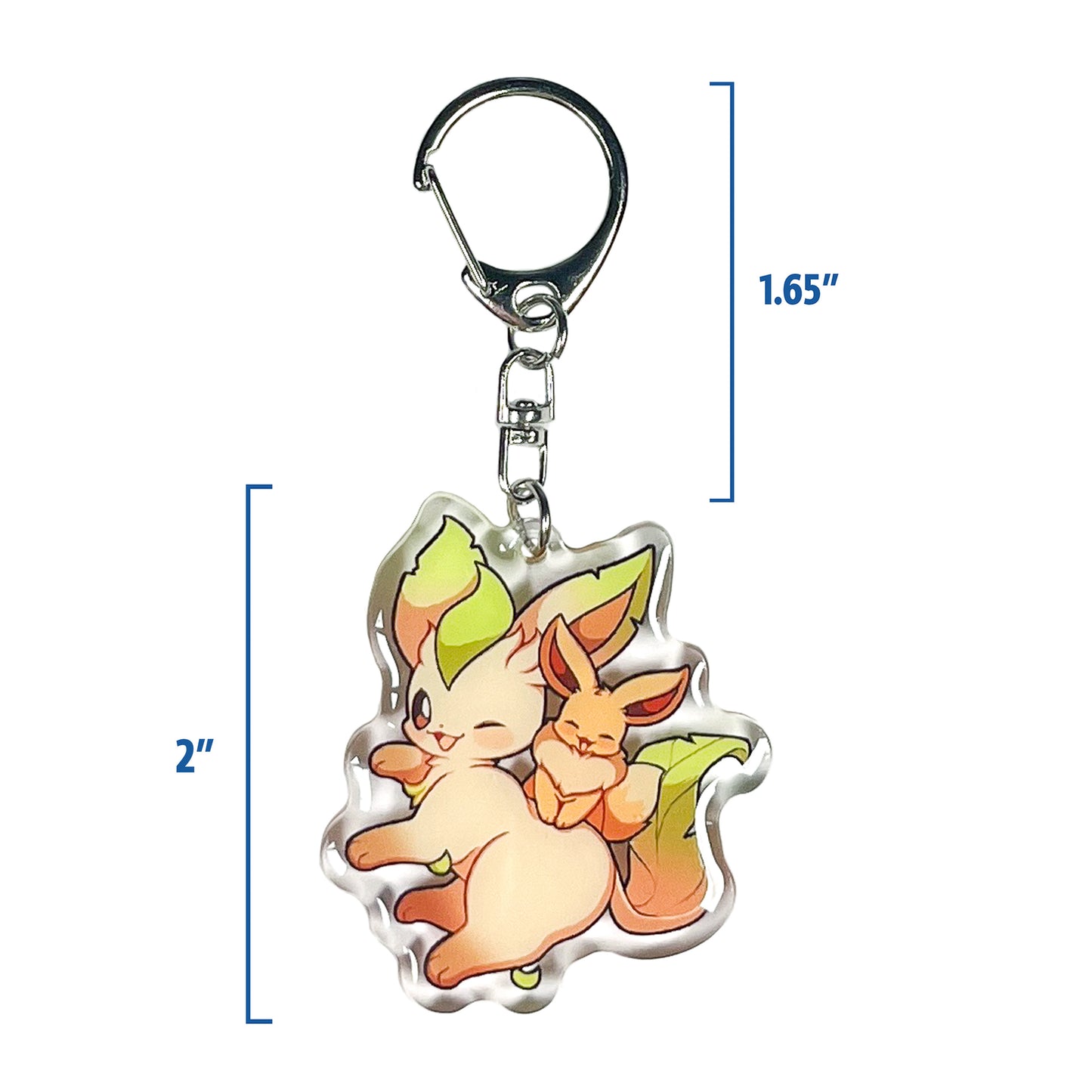 Leafeon With Eevee Keychain