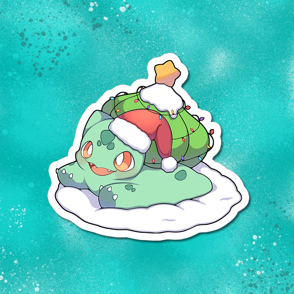 Bulbasaur Christmas Vinyl Sticker