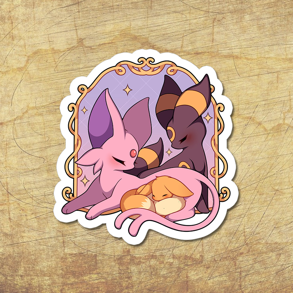 Espeon, Umbreon, & Eevee Family Vinyl Sticker