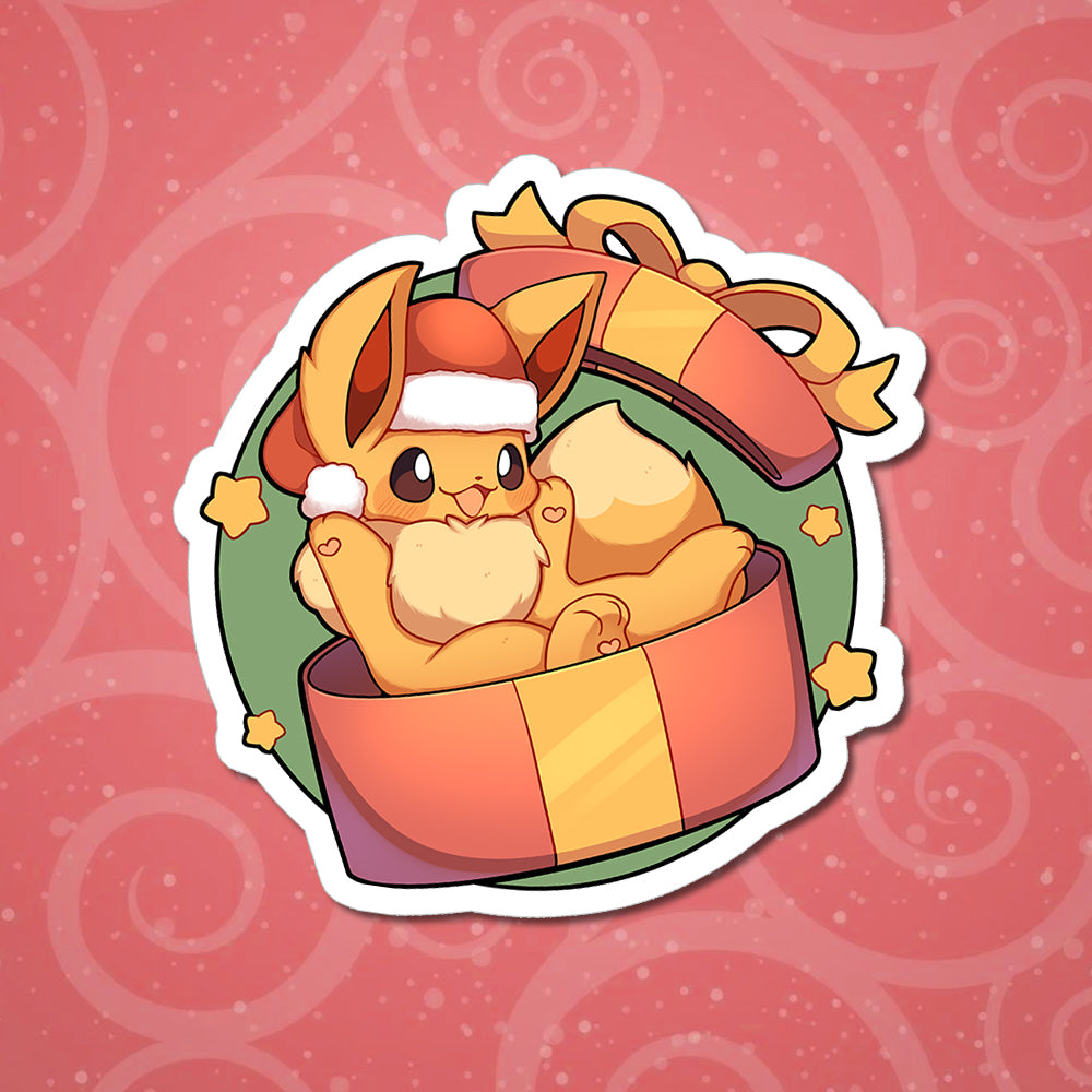 Eevee Gift Wreath Vinyl Sticker