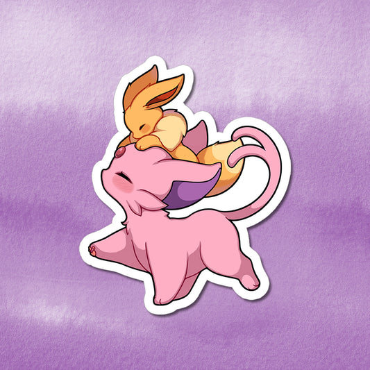 Espeon With Eevee Vinyl Sticker