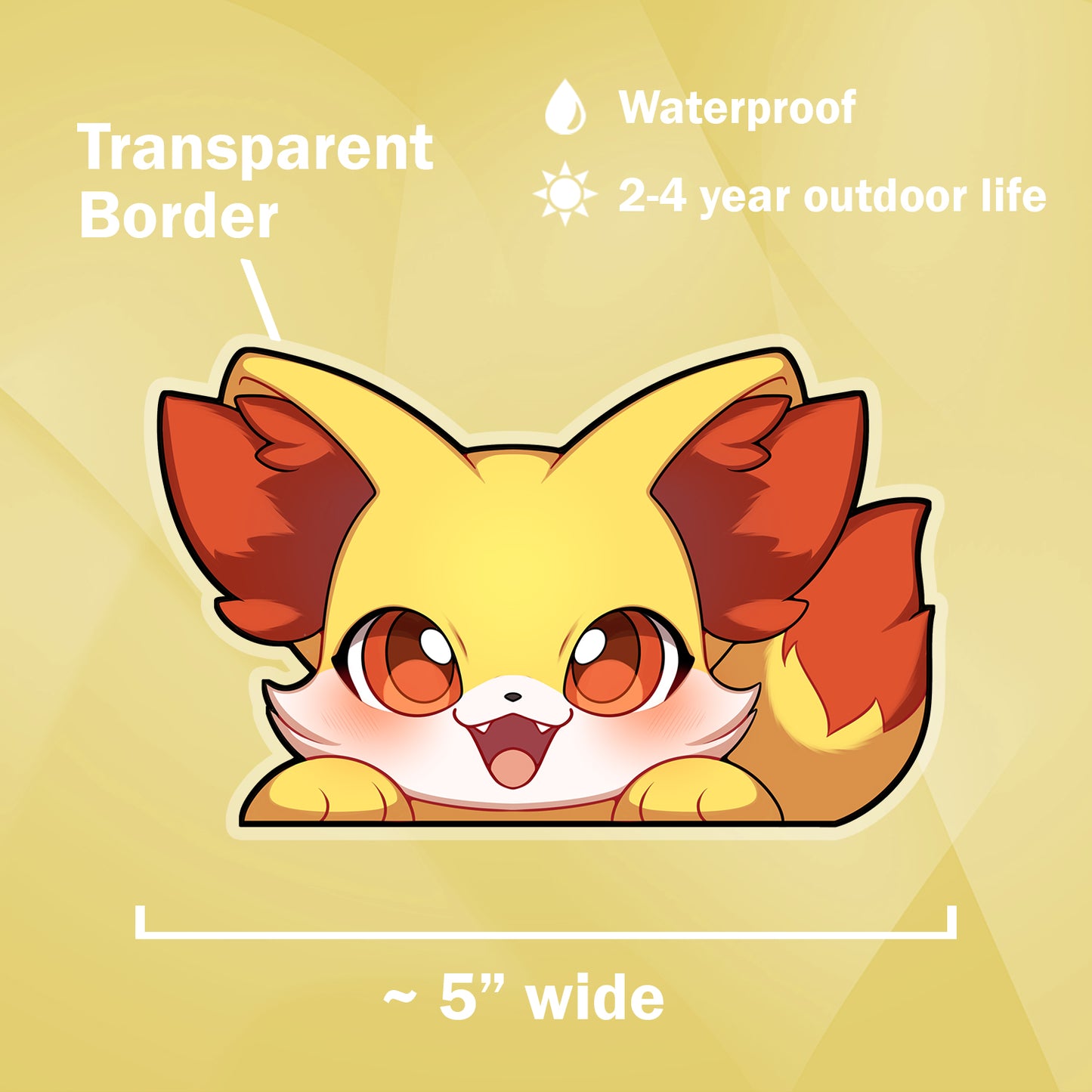 Fennekin Peeker Sticker