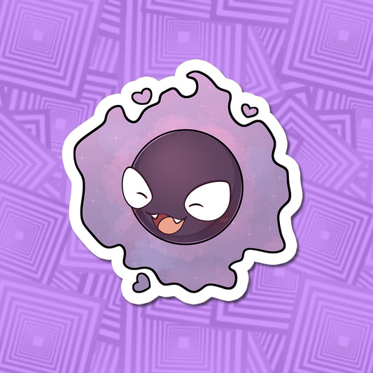 Gastly With Hearts Vinyl Sticker