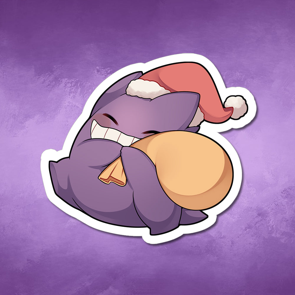 Gengar Nightmare Before Christmas Santa Hat Vinyl Sticker