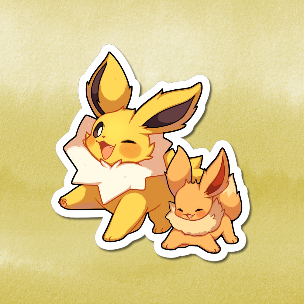 Jolteon With Eevee Vinyl Sticker