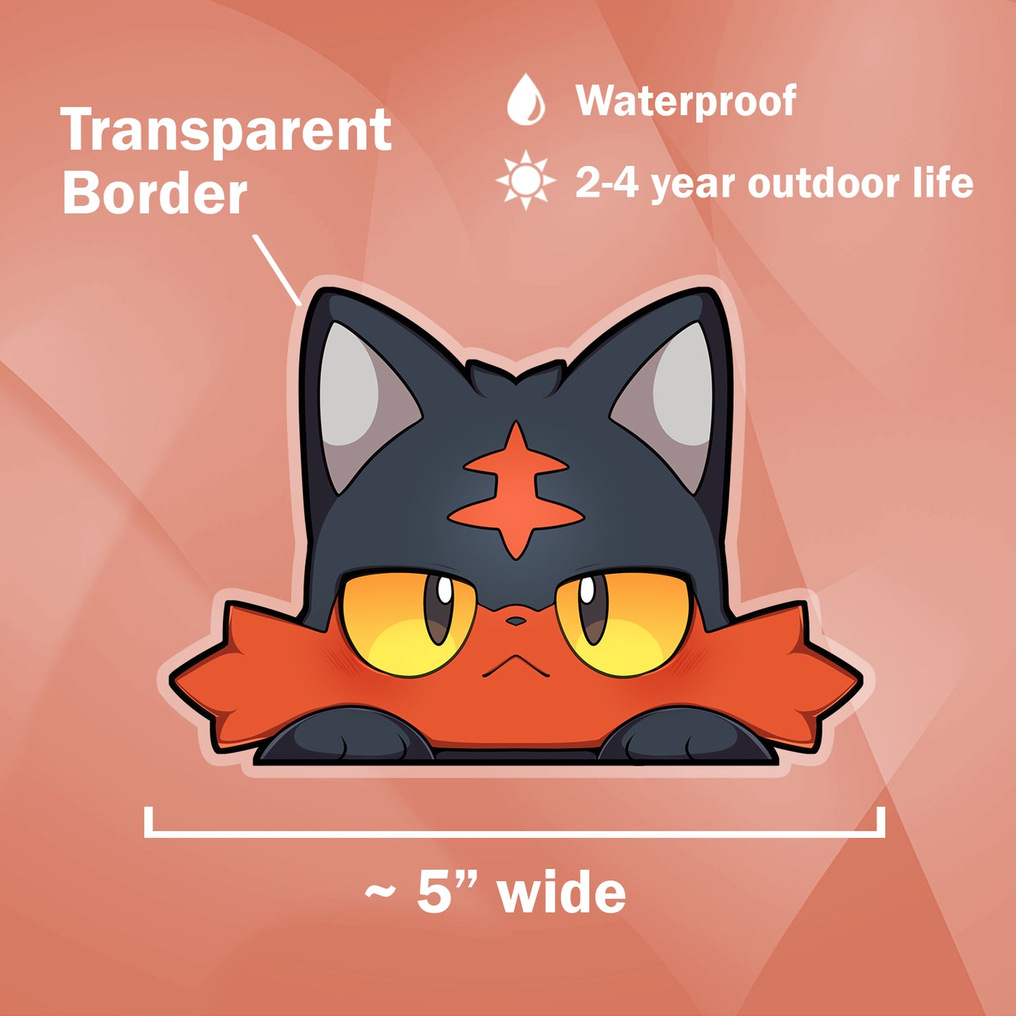 Litten Peeker Sticker