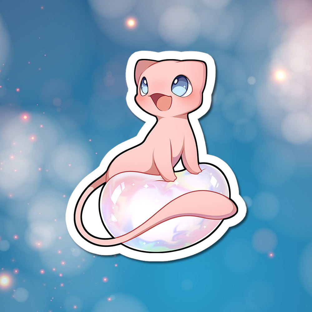 Mew with Bubble Vinyl Sticker