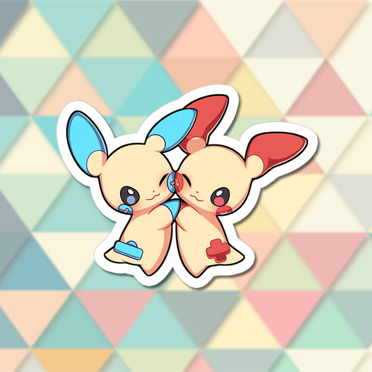 Minun & Plusle Vinyl Sticker