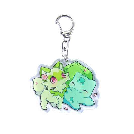 Sprigatito & Bulbasaur Keychain