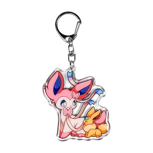 Sylveon With Eevee Keychain