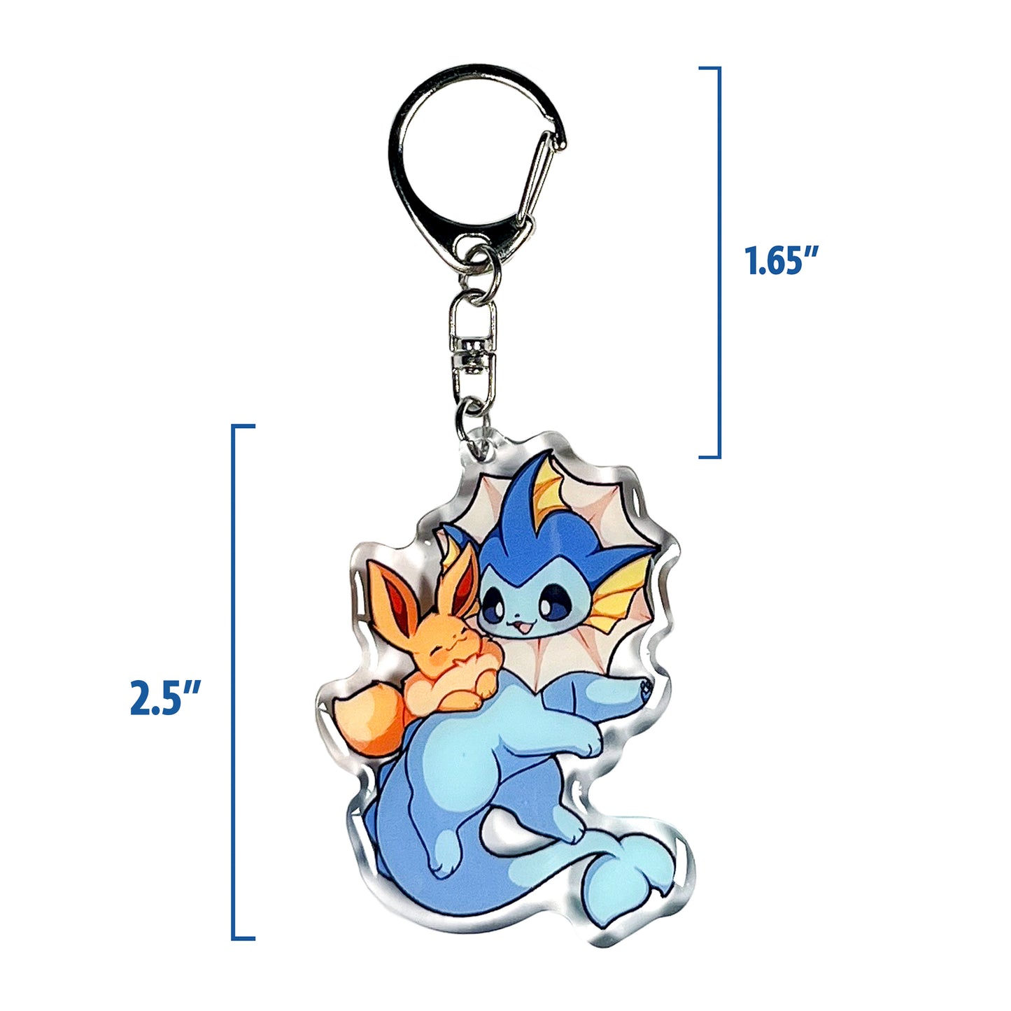 Vaporeon With Eevee Keychain