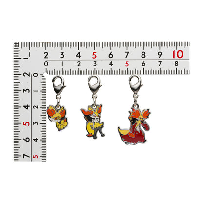 Fennekin, Braixen, & Delphox Metal Keychain Charm Set