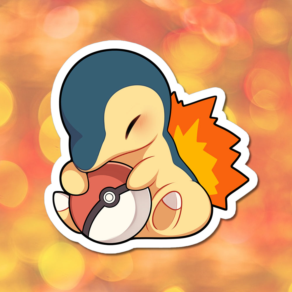 Cyndaquil with Pokeball Vinyl Sticker