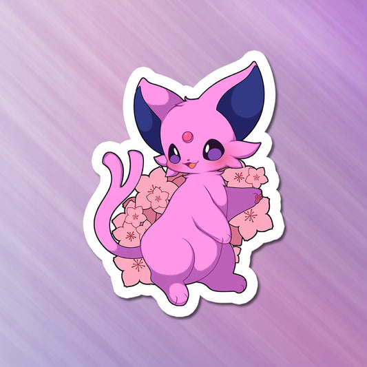 Espeon with Flowers Vinyl Sticker