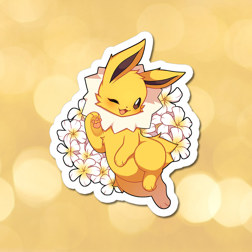 Jolteon with Flowers Vinyl Sticker