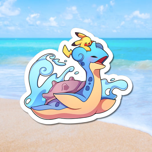 Lapras & Pikachu Vinyl Sticker