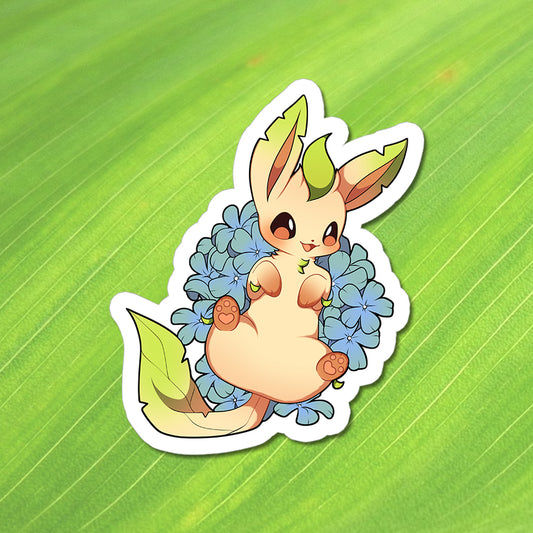 Leafeon with Flowers Vinyl Sticker