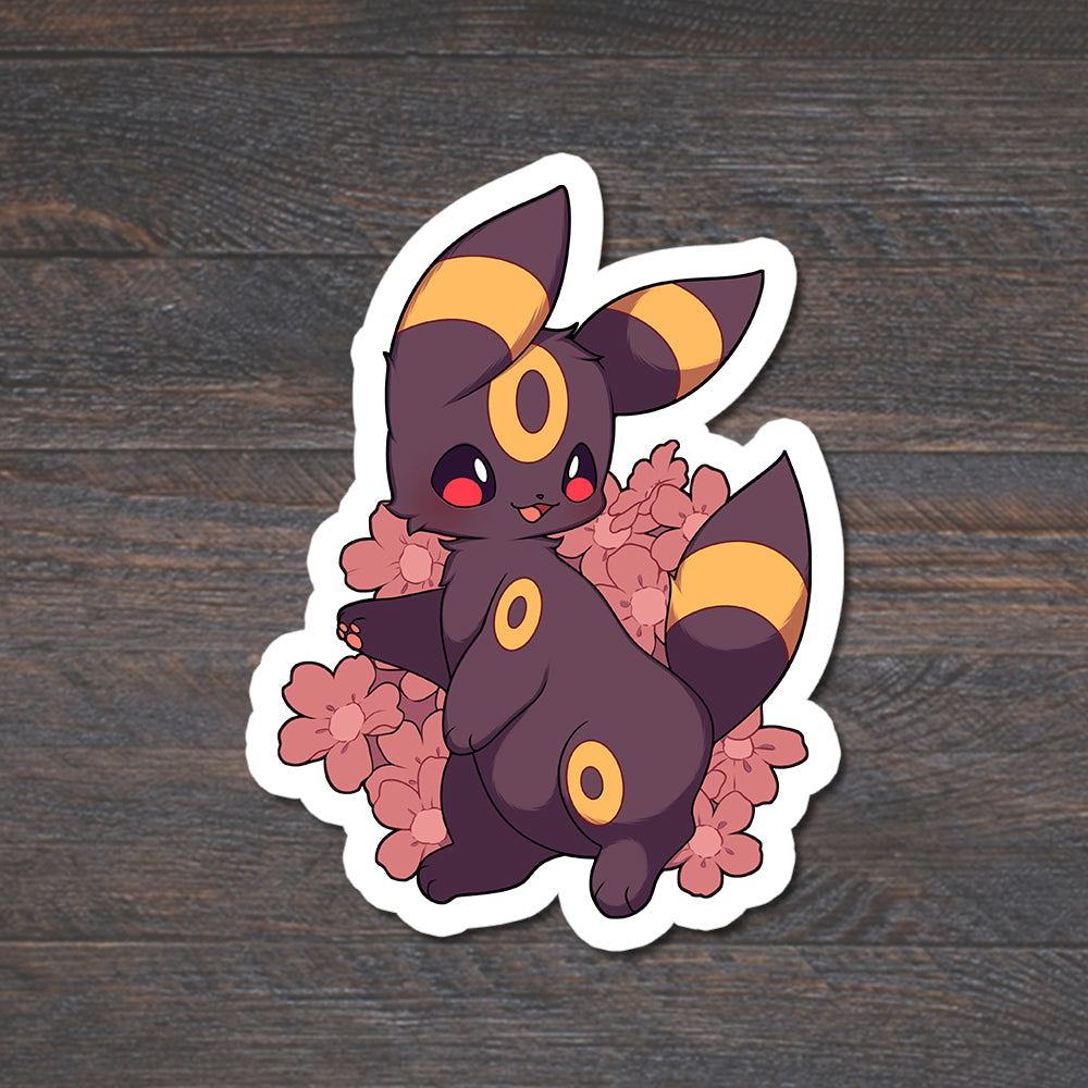 Umbreon with Flowers Vinyl Sticker