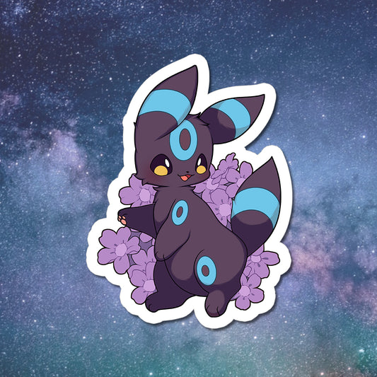 Umbreon (Shiny) with Flowers Vinyl Sticker